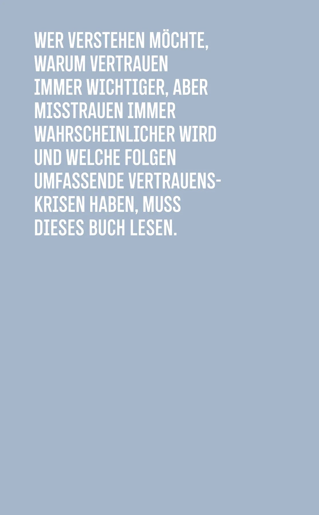 Buchrückseite von 'Misstrauensgemeinschaften' mit Klappentext - Gebundene Ausgabe