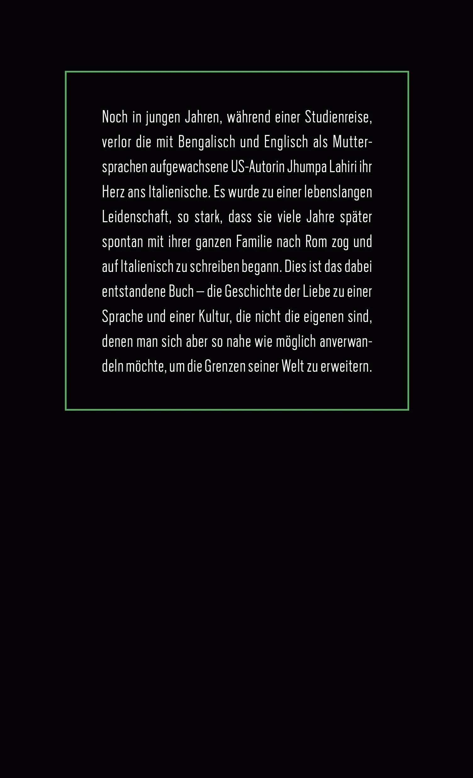 Buchrückseite von 'Mit anderen Worten' mit Klappentext - Gebundene Ausgabe