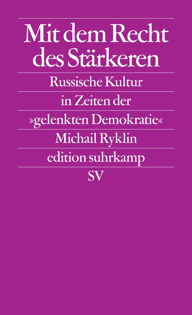 Buchcover von 'Mit dem Recht des Stärkeren' - Taschenbuch von Michail Ryklin