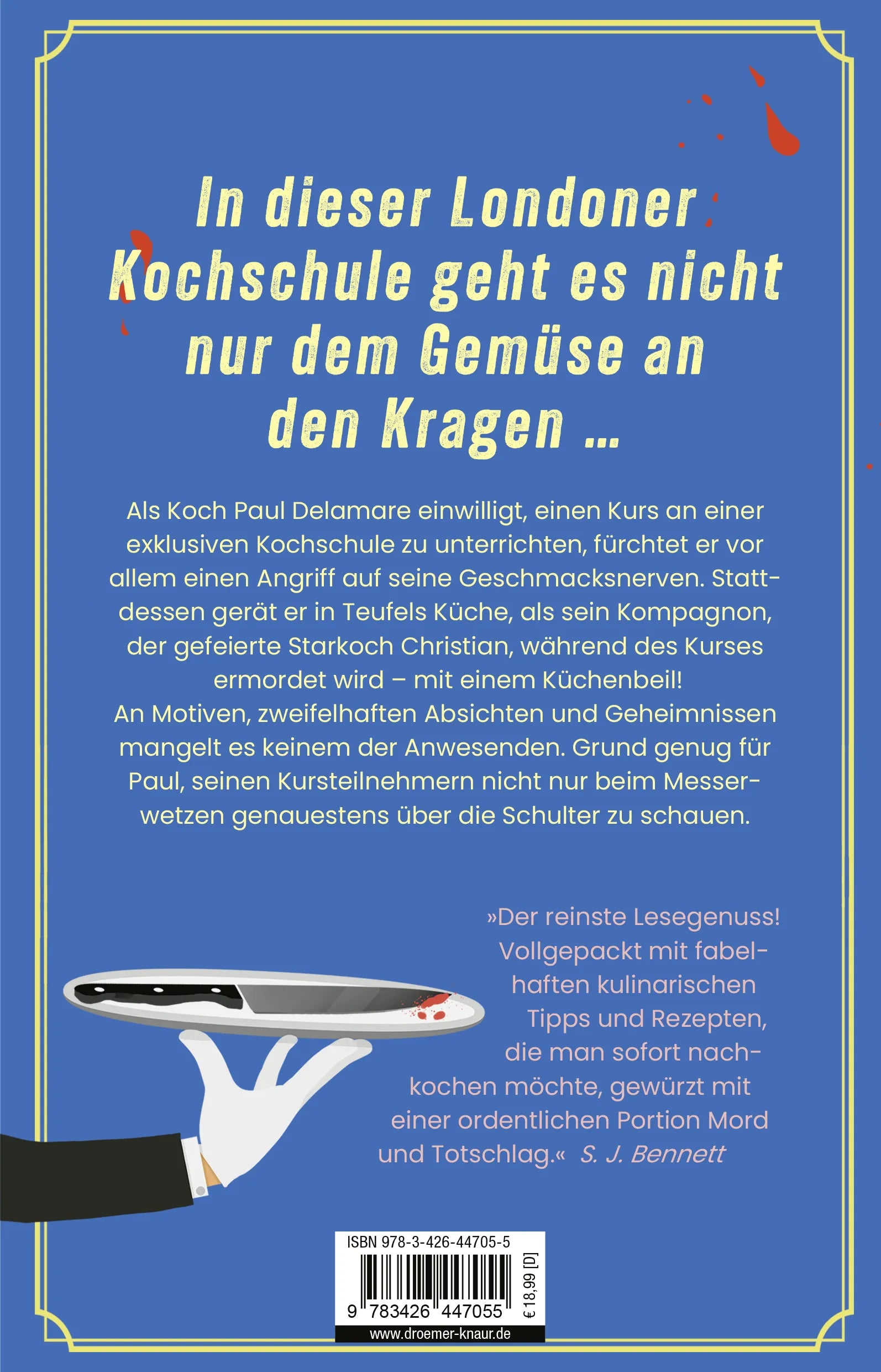 Buchrückseite von 'Mit scharfer Klinge' mit Klappentext - Paperback