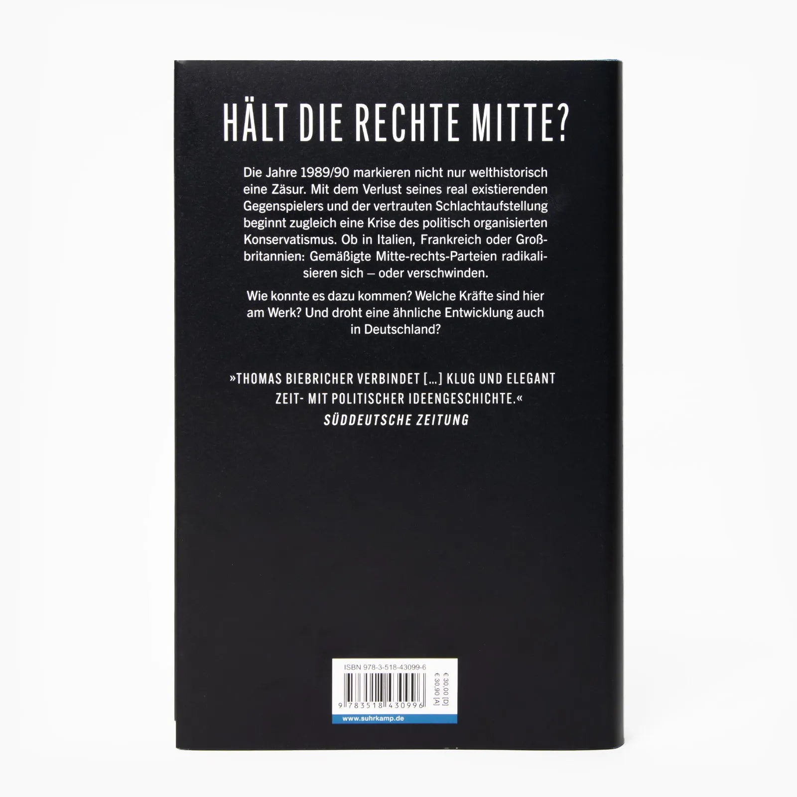 Buchrückseite von 'Mitte/Rechts' mit Klappentext - Gebundene Ausgabe