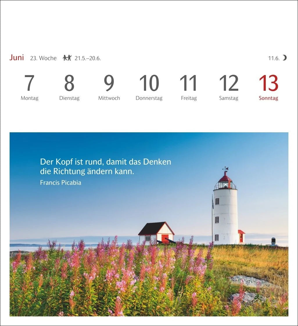 Momente des Glücks Postkartenkalender 2027 - Wochenkalender mit Zitaten, mit 53 Postkarten – Ansicht