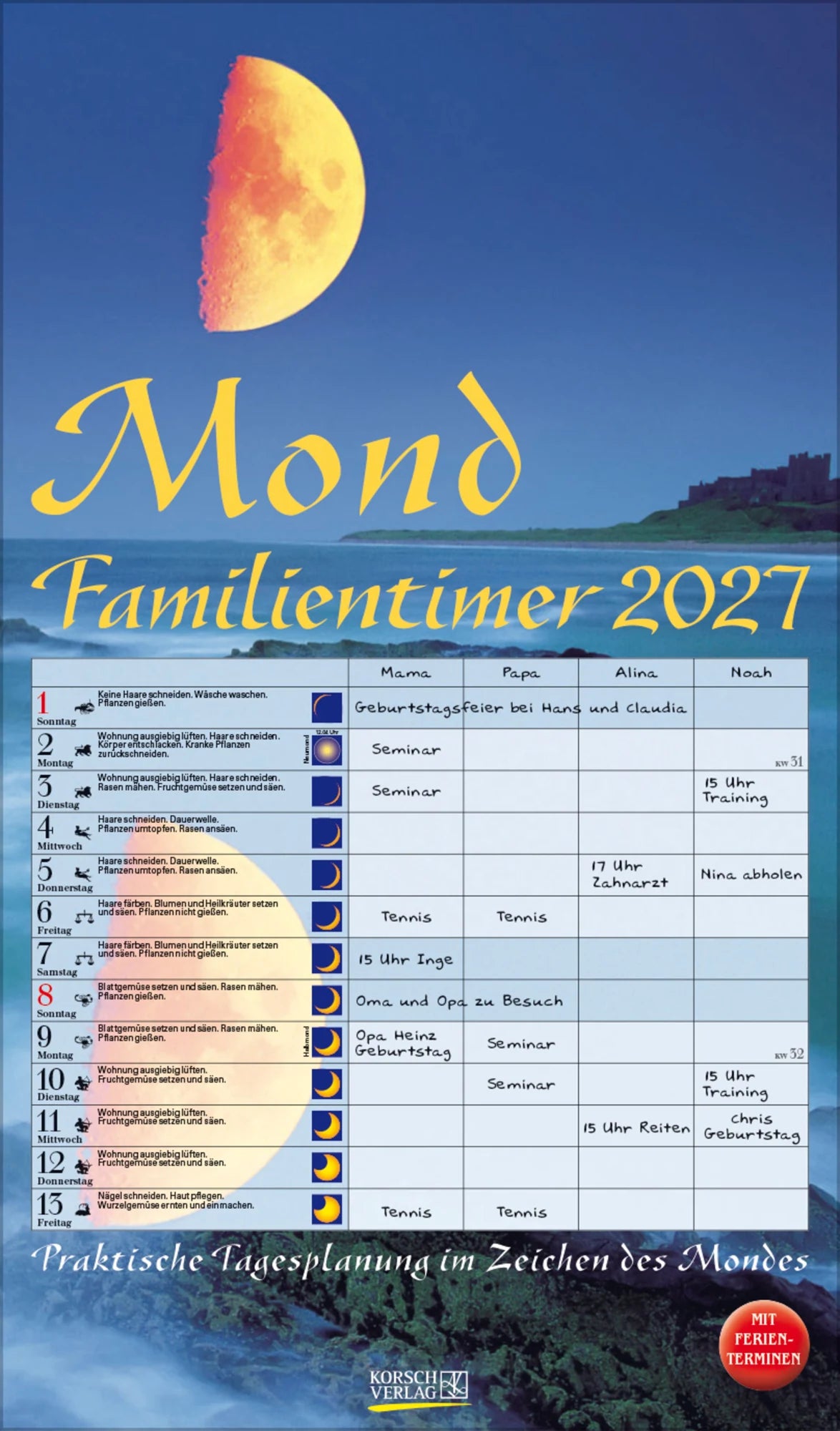 Familienplaner: Mond-Familientimer 2027