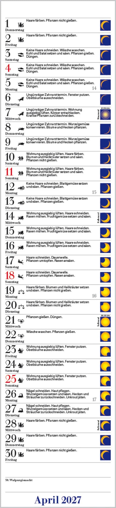 Mond-Langplaner 2027 – Ansicht