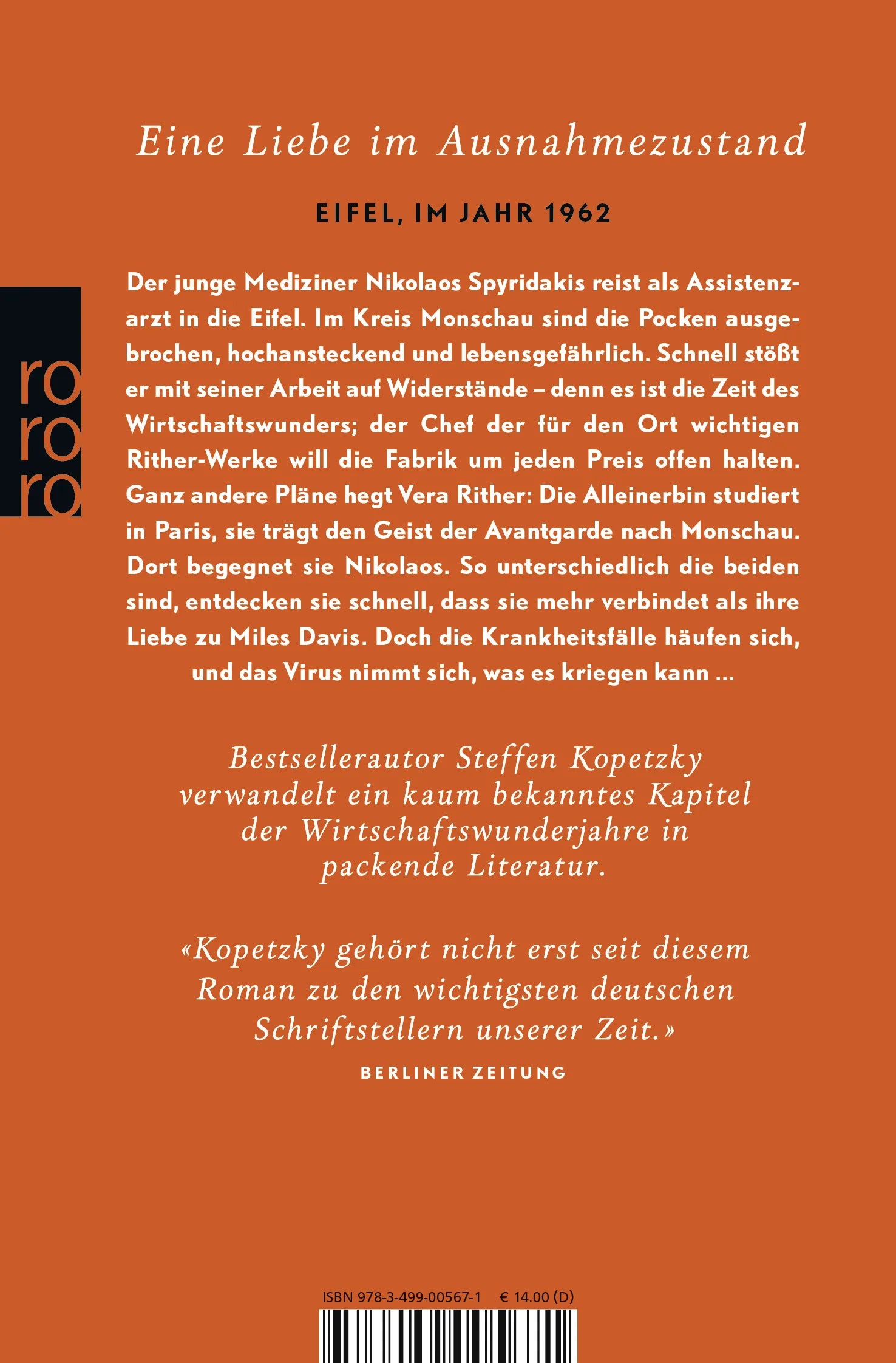 Buchrückseite von 'Monschau' mit Klappentext - Taschenbuch