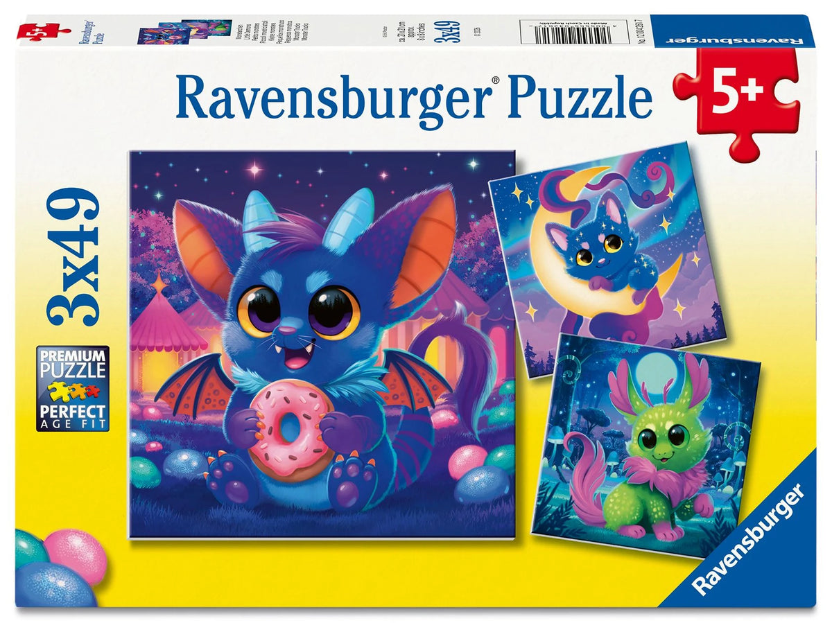 Kinderpuzzle: Kinderpuzzle 3x49 Teile - Monsterchen