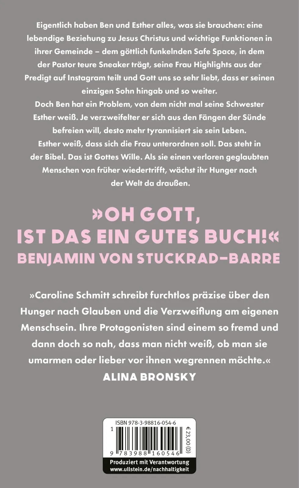 Buchrückseite von 'Monstergott' mit Klappentext - Gebundene Ausgabe