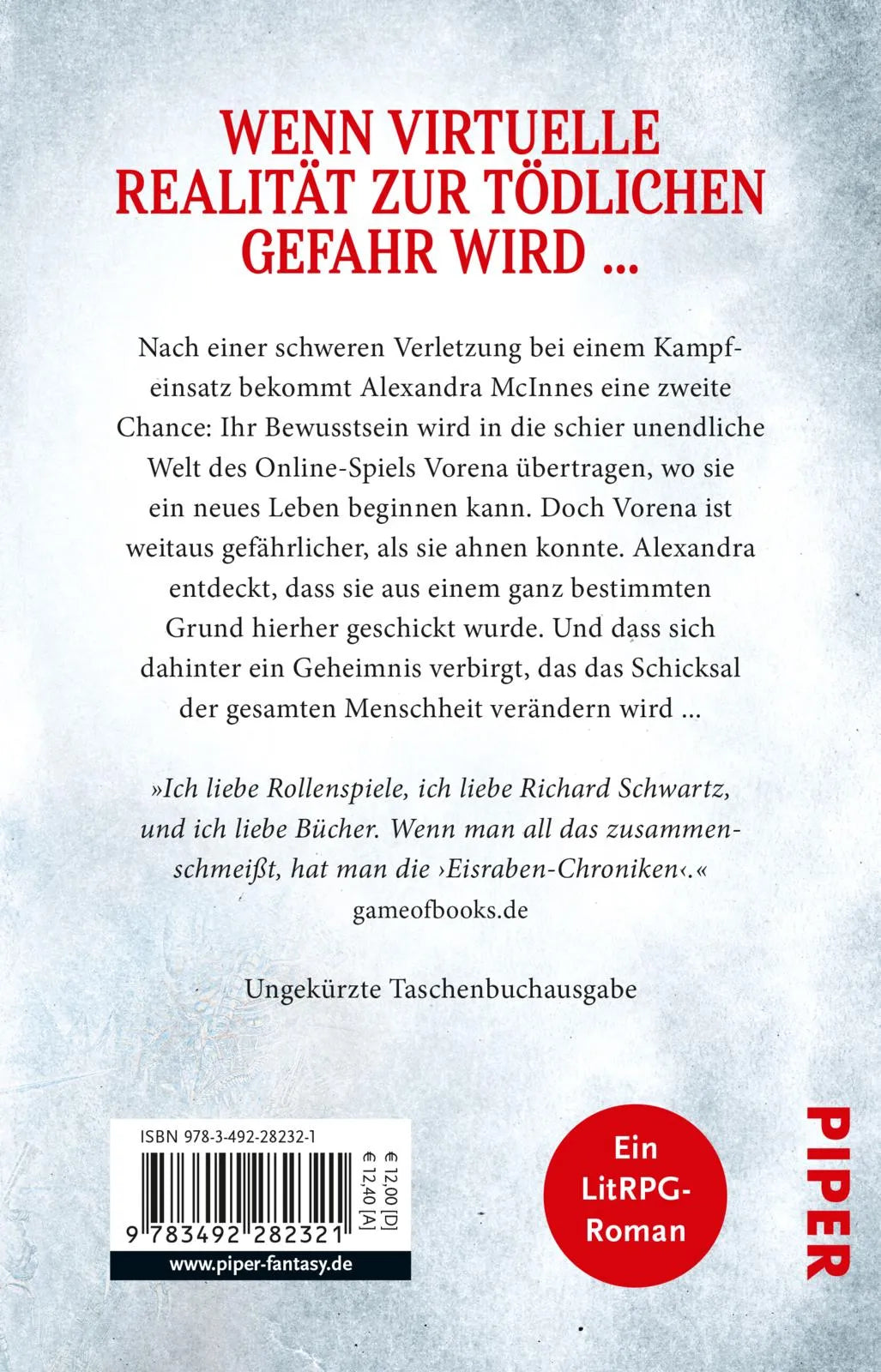 Buchrückseite von 'Monsterjäger' mit Klappentext - Taschenbuch
