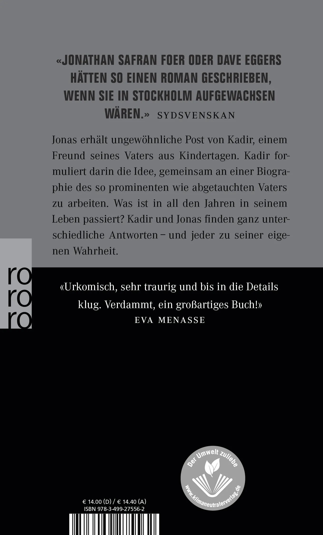 Buchrückseite von 'Montecore, ein Tiger auf zwei Beinen' mit Klappentext - Taschenbuch