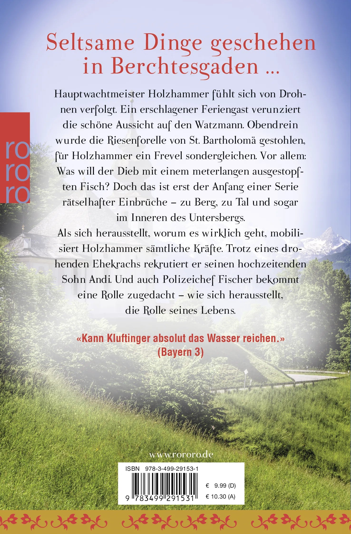 Buchrückseite von 'Mord am Toten Mann' mit Klappentext - Taschenbuch