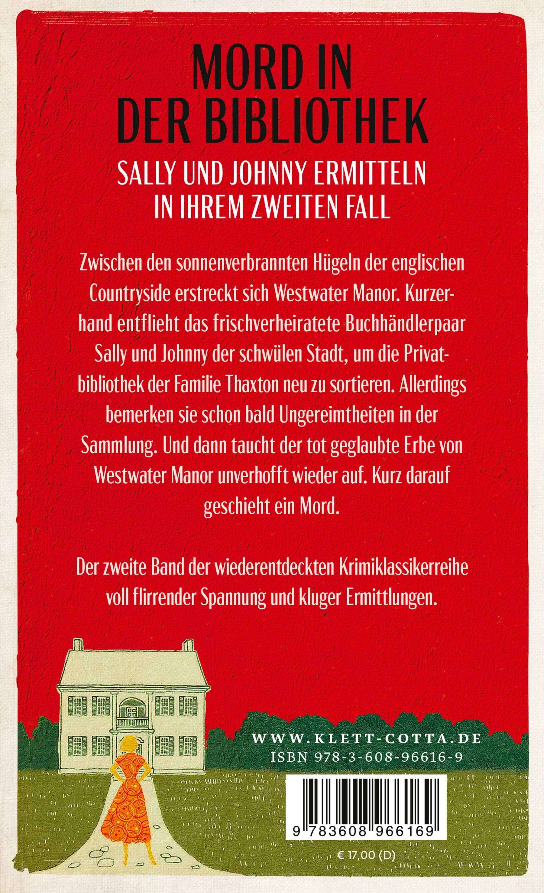 Buchrückseite von 'Mord auf Westwater Manor' mit Klappentext - Paperback