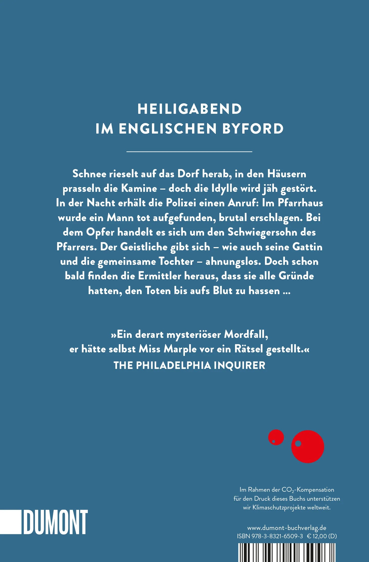 Buchrückseite von 'Mord im alten Pfarrhaus' mit Klappentext - Taschenbuch