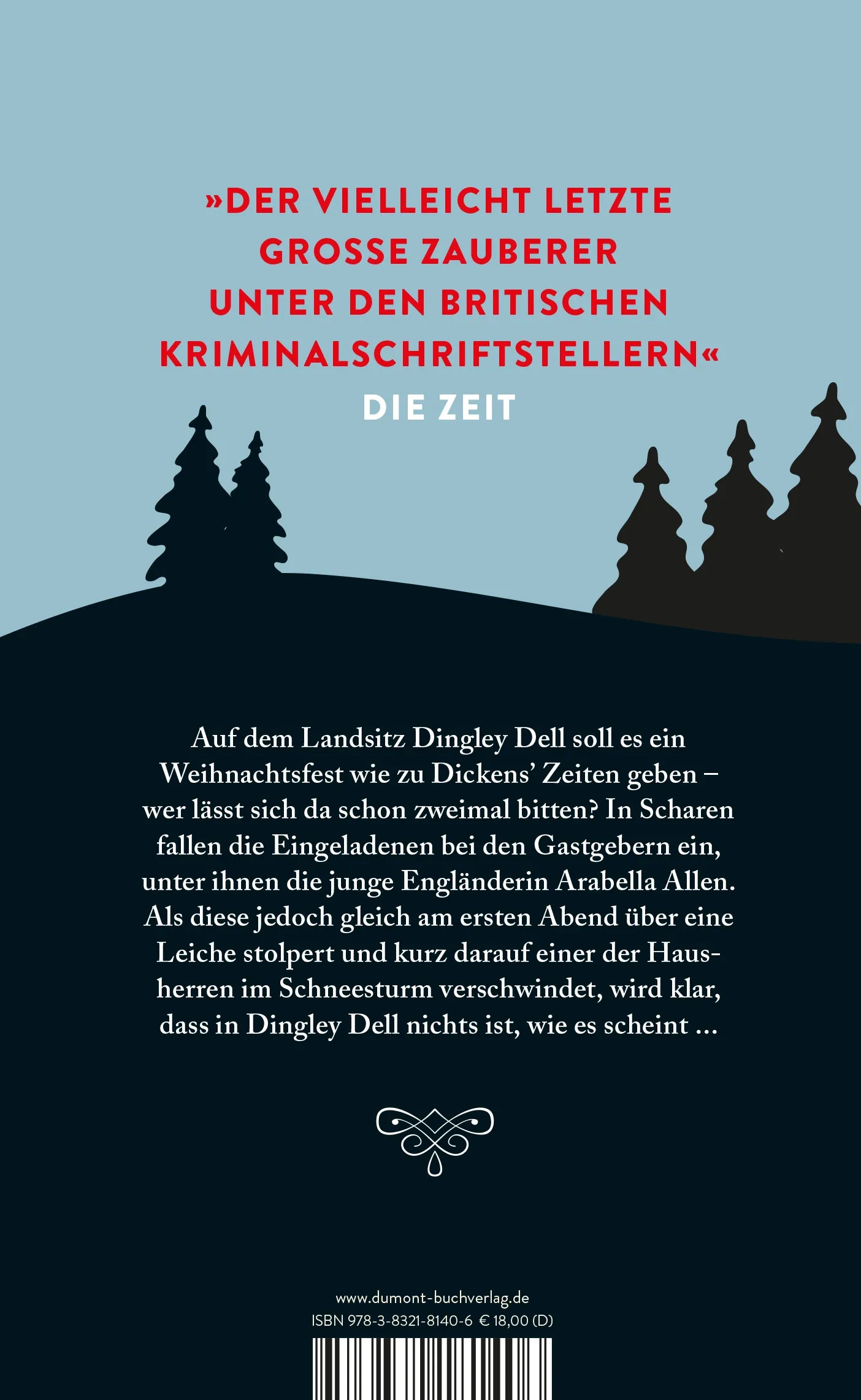 Buchrückseite von 'Mord in Dingley Dell' mit Klappentext - Gebundene Ausgabe