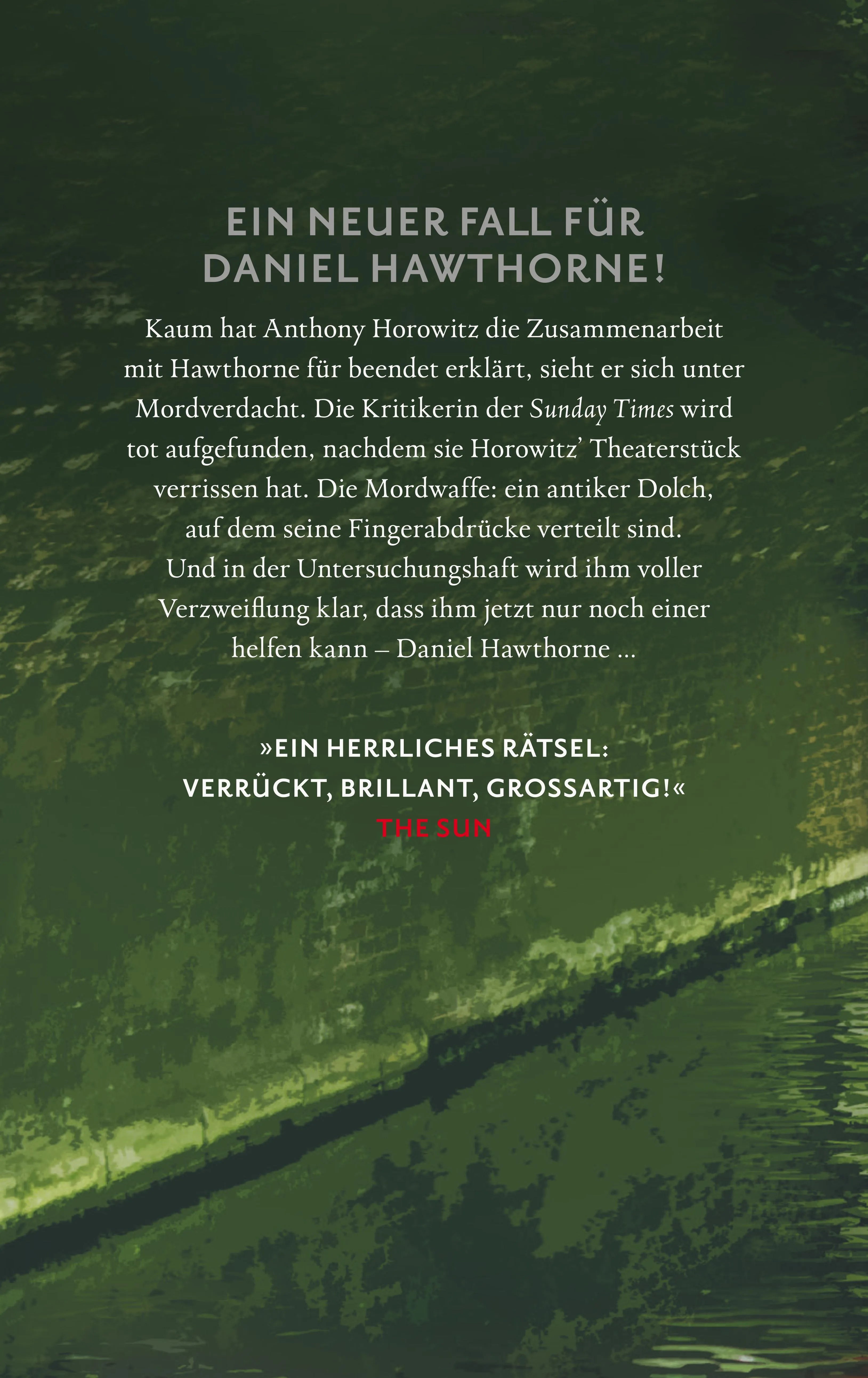 Buchrückseite von 'Mord stand nicht im Drehbuch' mit Klappentext - Gebundene Ausgabe
