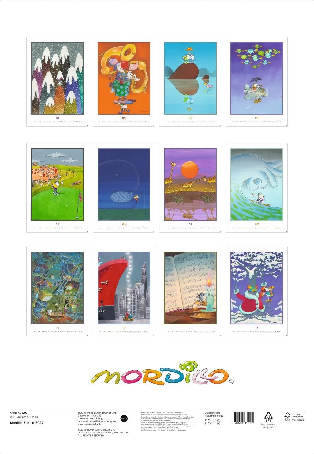 Mordillo Edition Kalender 2027 – Ansicht