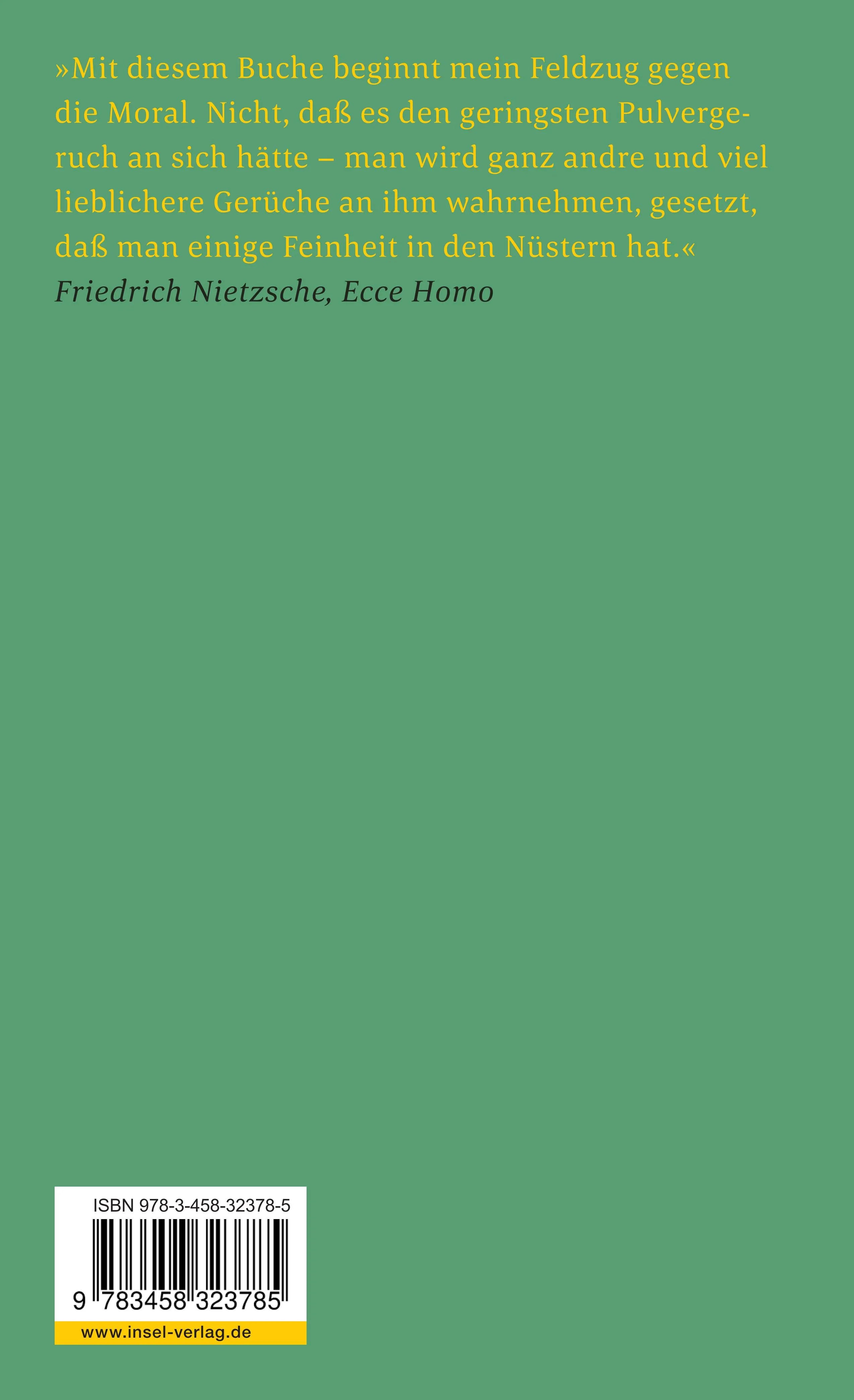 Buchrückseite von 'Morgenröte' mit Klappentext - Taschenbuch
