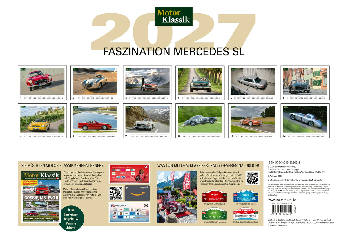 Motor Klassik Kalender 2027 – Ansicht