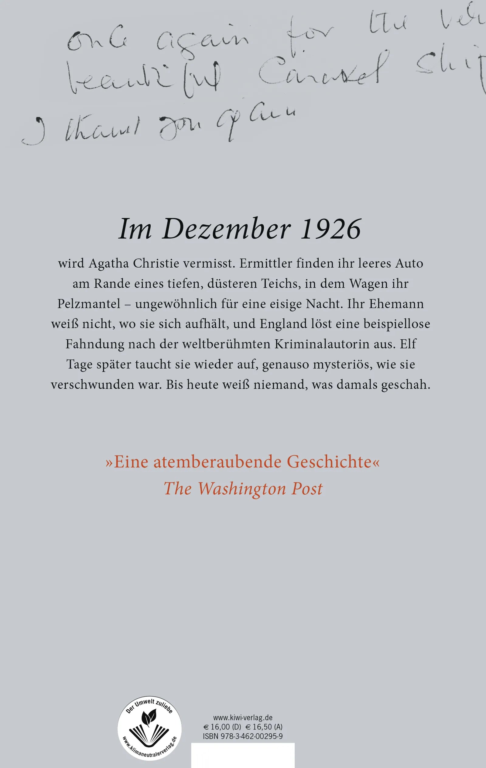 Buchrückseite von 'Mrs Agatha Christie' mit Klappentext - Paperback