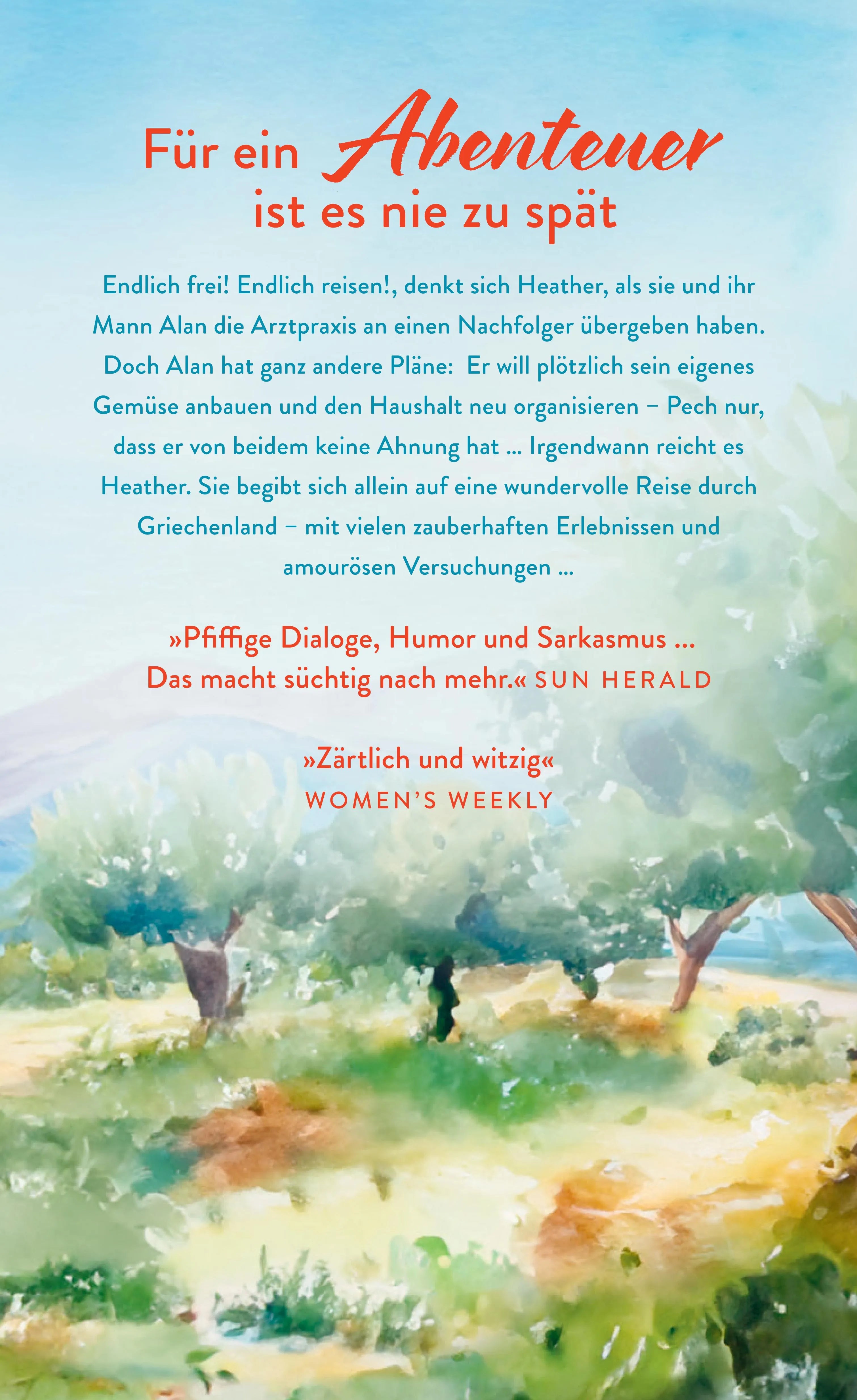 Buchrückseite von 'Mrs Winterbottom nimmt sich eine Auszeit' mit Klappentext - Gebundene Ausgabe