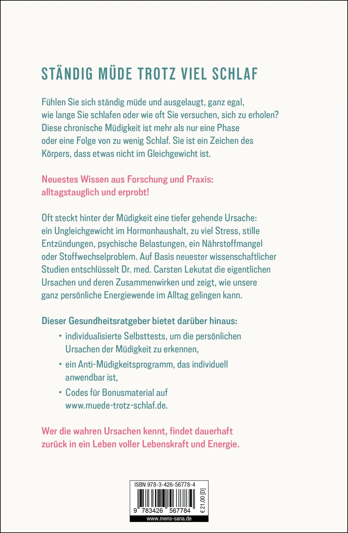 Rückseite: müde? (Hardcover)