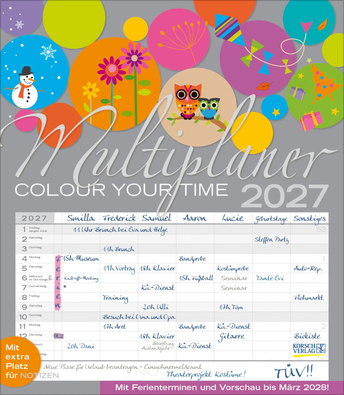 Familienplaner: Multiplaner - Colour your time 2027