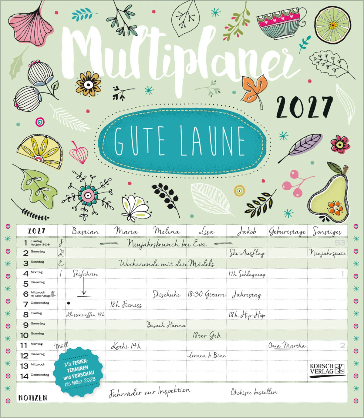 Familienplaner: Multiplaner - Gute Laune 2027