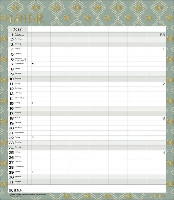 Multiplaner - Time for glamour 2027 – Ansicht