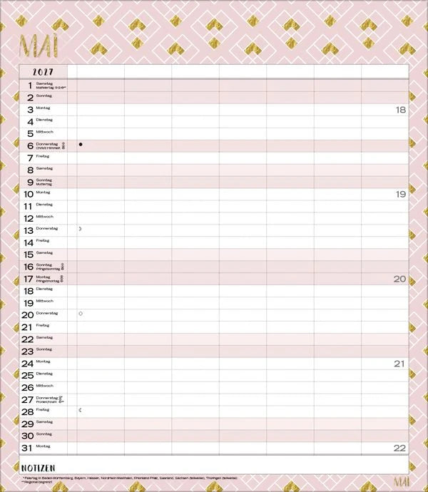 Multiplaner - Time for glamour 2027 – Ansicht