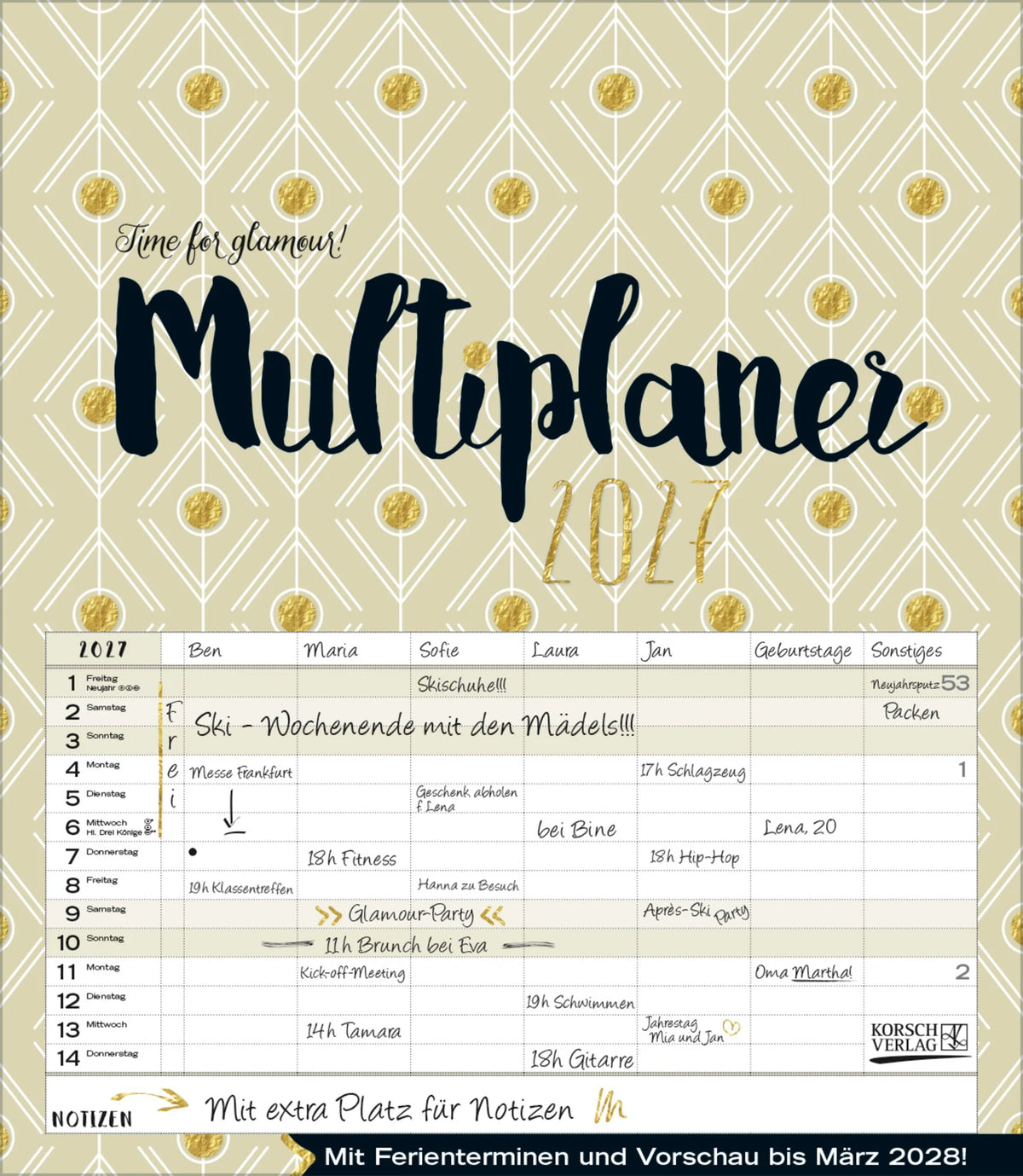Familienplaner: Multiplaner - Time for glamour 2027