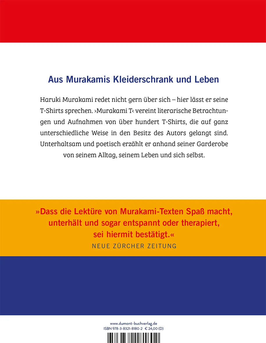 Buchrückseite von 'Murakami T' mit Klappentext - Gebundene Ausgabe