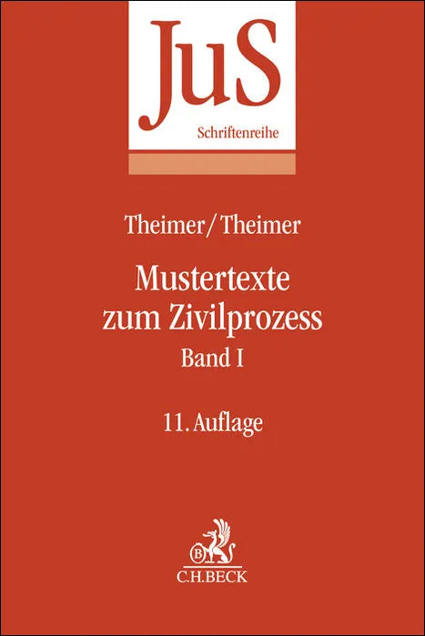 Buchcover von 'Mustertexte zum Zivilprozess Band I: Erkenntnisverfahren erster Instanz' - Taschenbuch von Clemens Theimer
