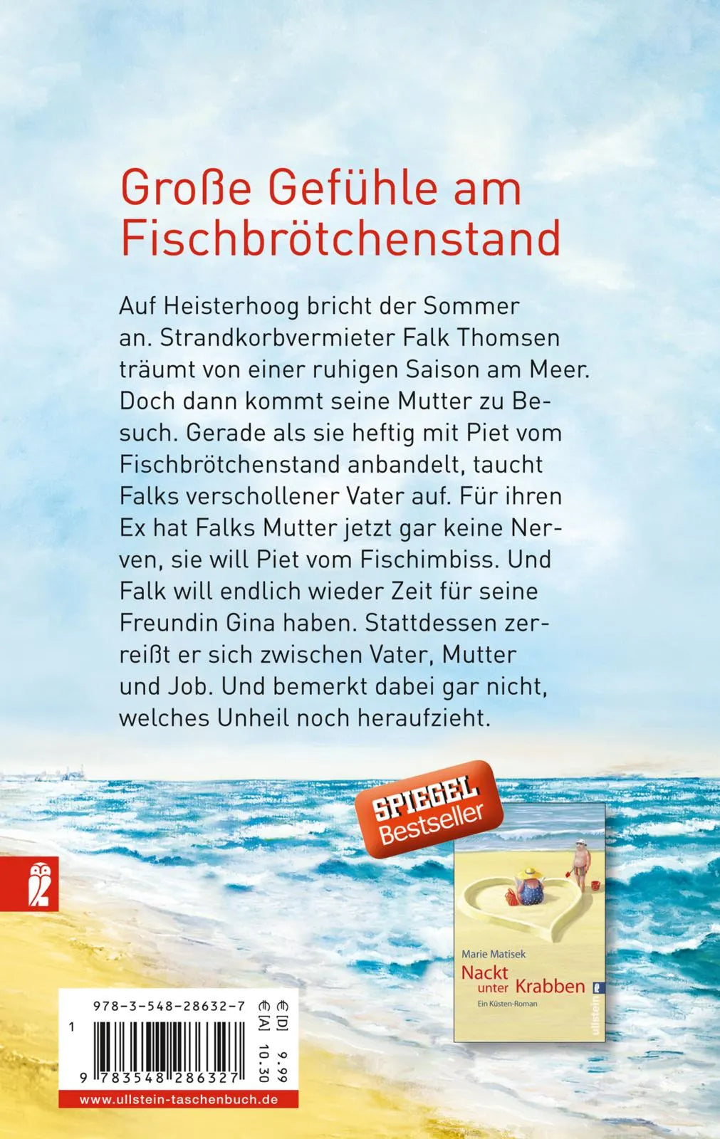 Buchrückseite von 'Mutter bei die Fische' mit Klappentext - Taschenbuch