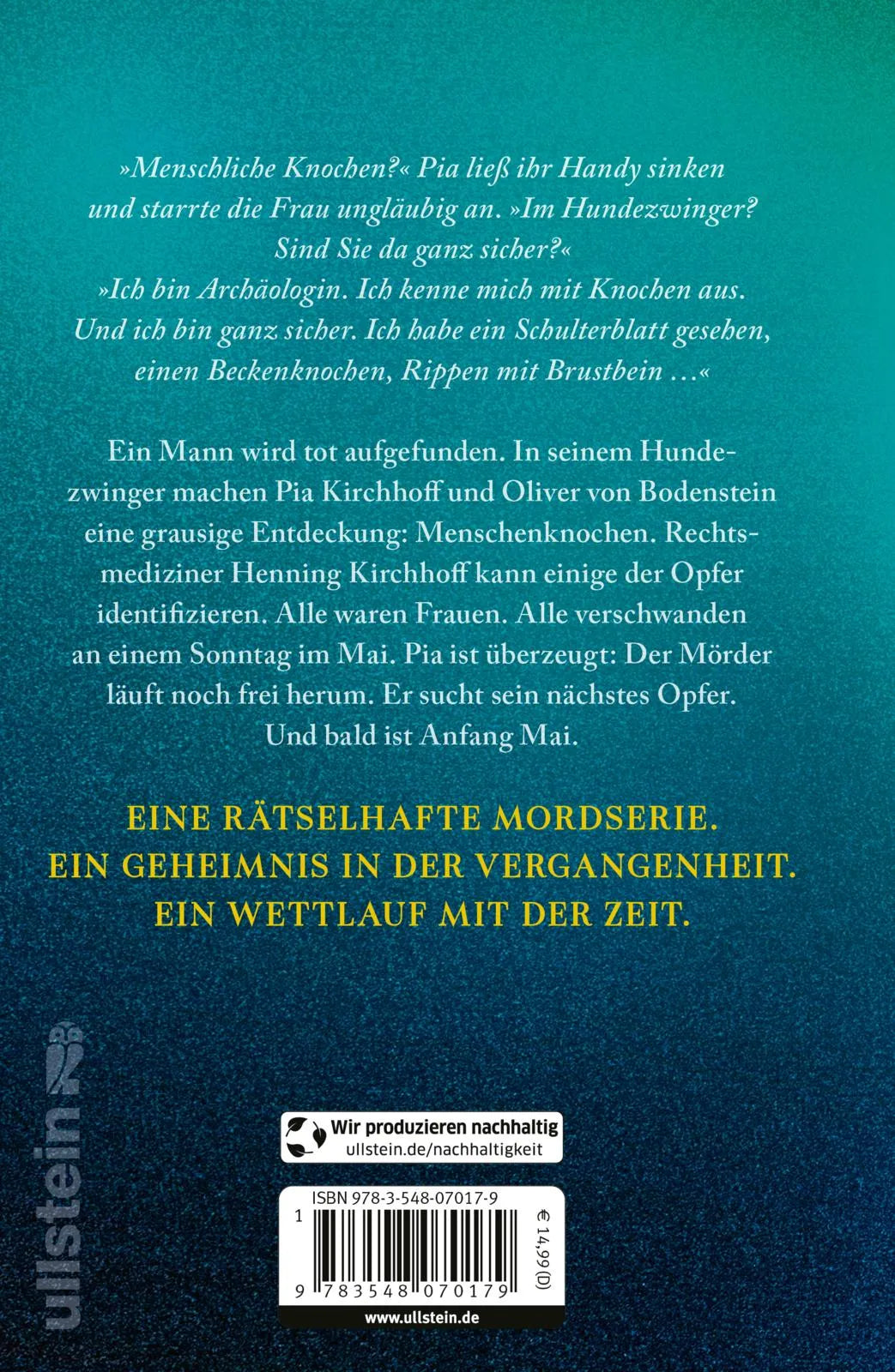 Buchrückseite von 'Muttertag' mit Klappentext - Gebundene Ausgabe