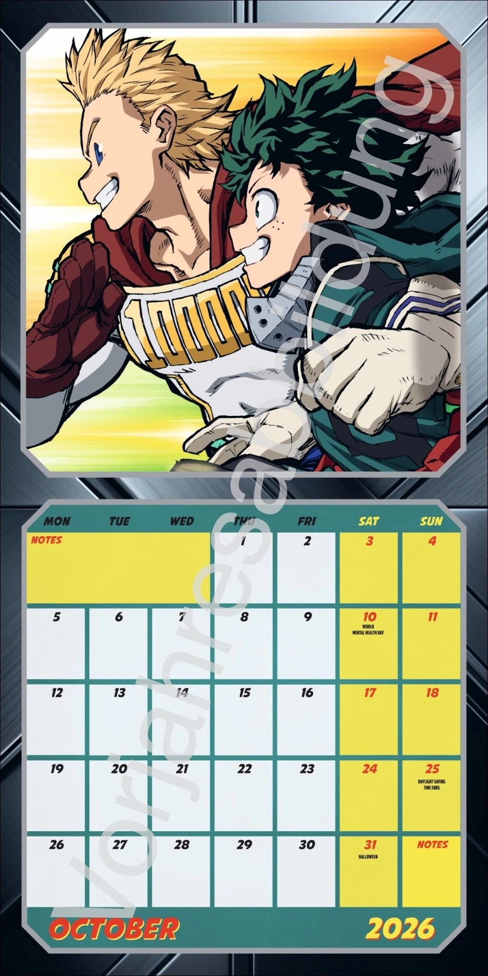 My Hero Academia Broschurkalender 2027 – Ansicht