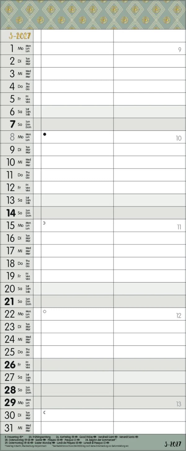 My Timer - Glamour your Time 2027 – Ansicht