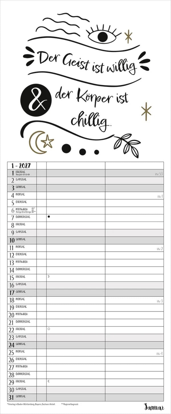 My Timer Visual Words 2027 – Ansicht