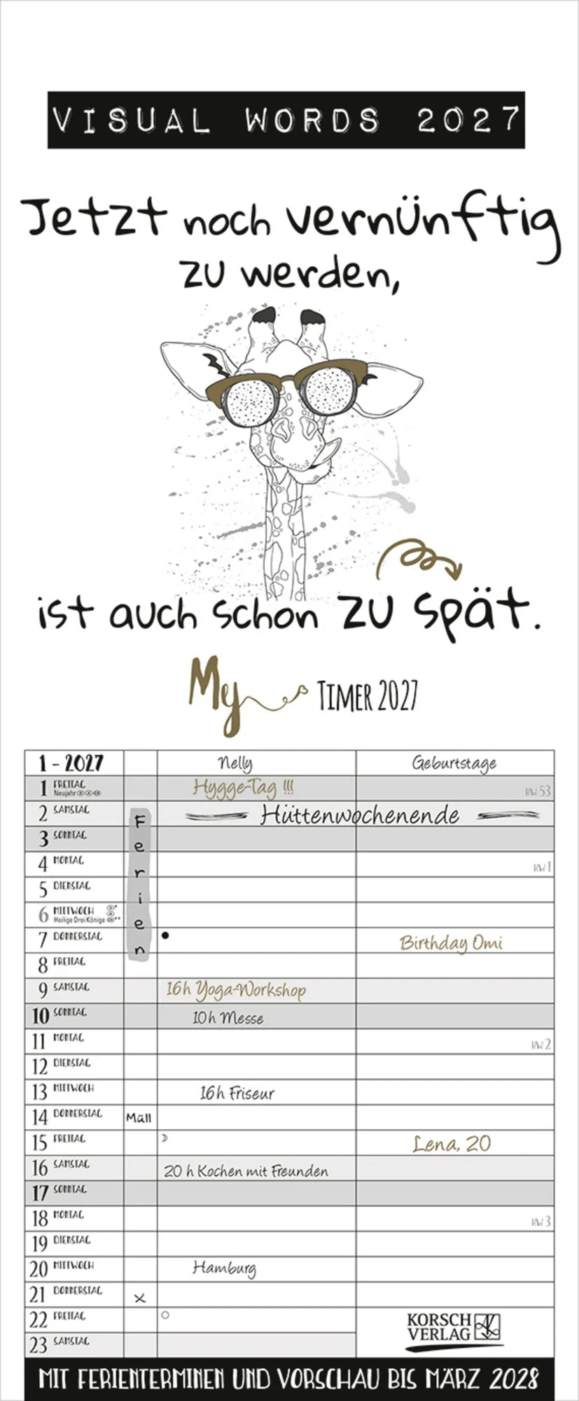 Taschenkalender: My Timer Visual Words 2027