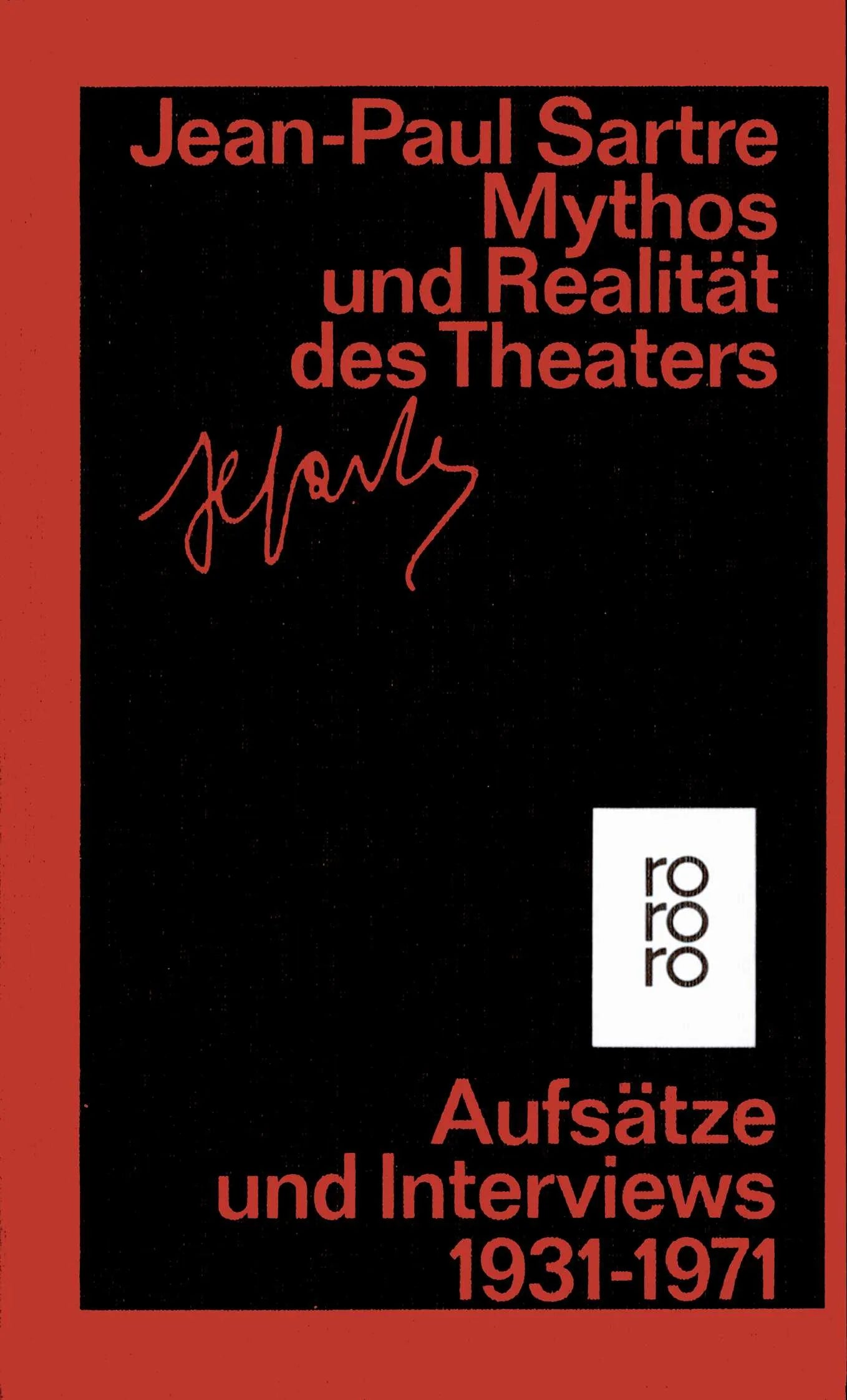 Buchcover von 'Mythos und Realität des Theaters' - Taschenbuch von Jean-Paul Sartre
