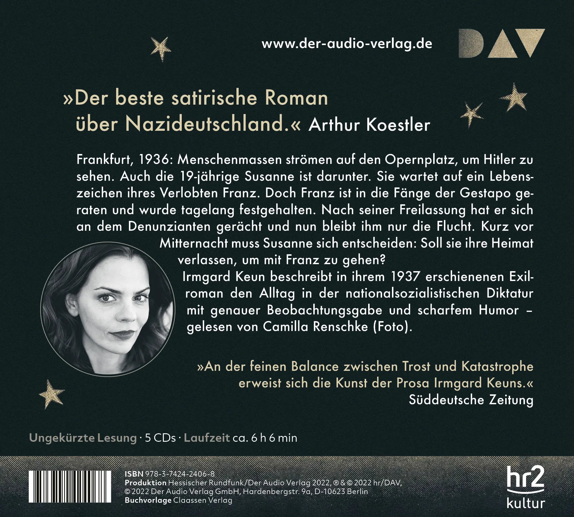 Buchrückseite von 'Nach Mitternacht' mit Klappentext - Hörbuch (CD)