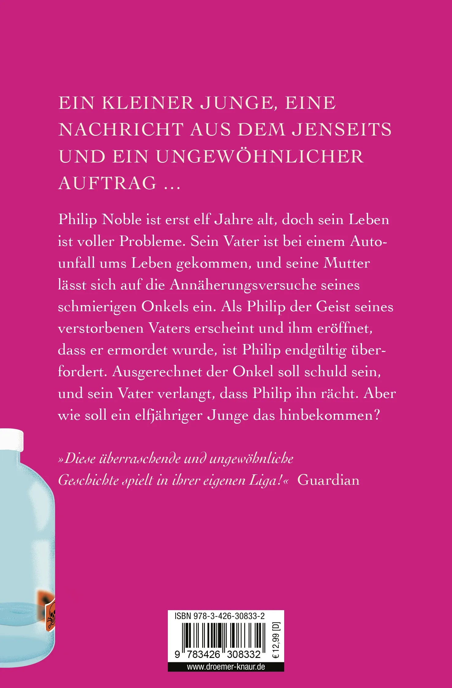 Buchrückseite von 'Nachricht von Dad' mit Klappentext - Taschenbuch