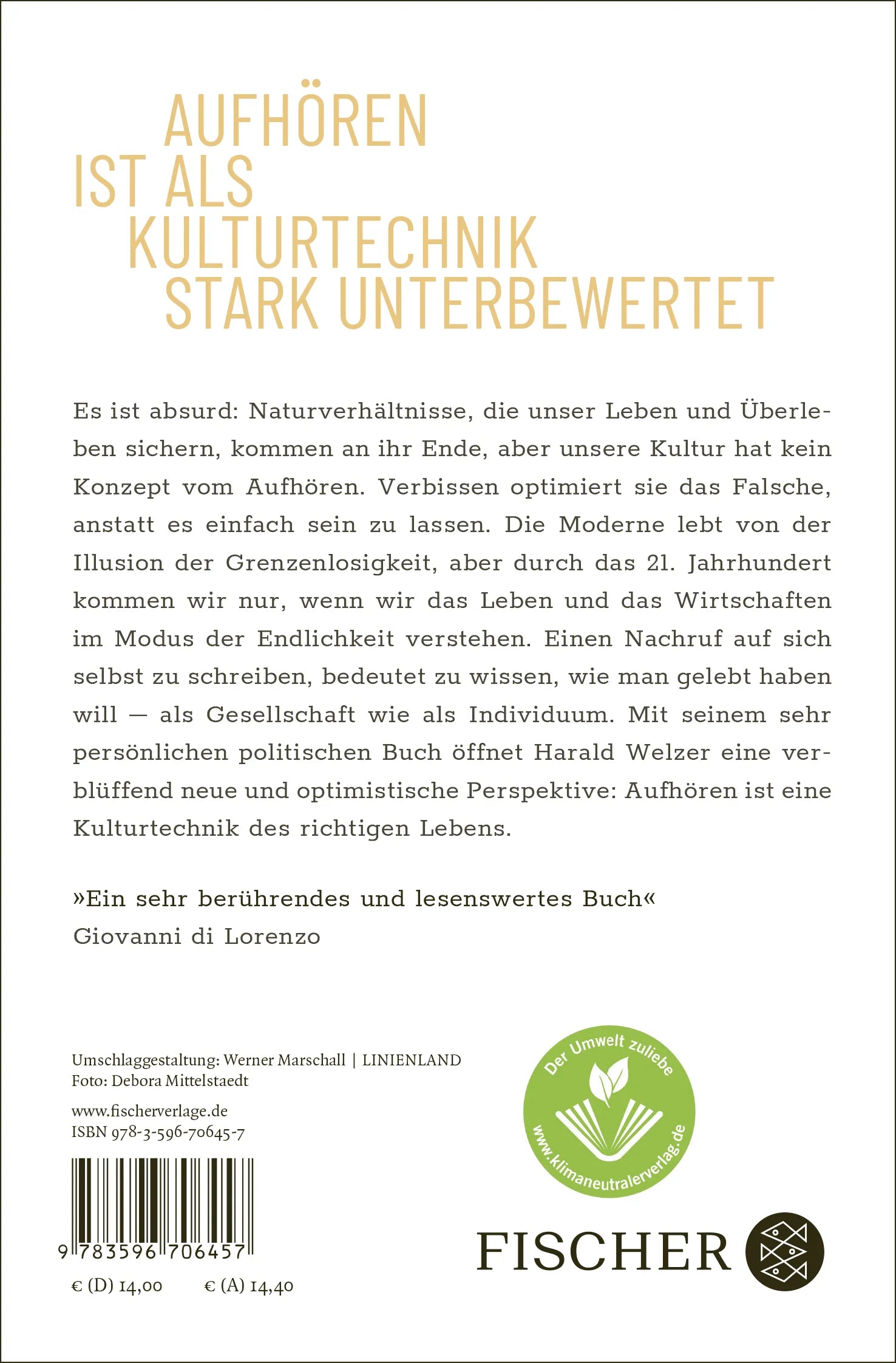 Buchrückseite von 'Nachruf auf mich selbst.' mit Klappentext - Taschenbuch