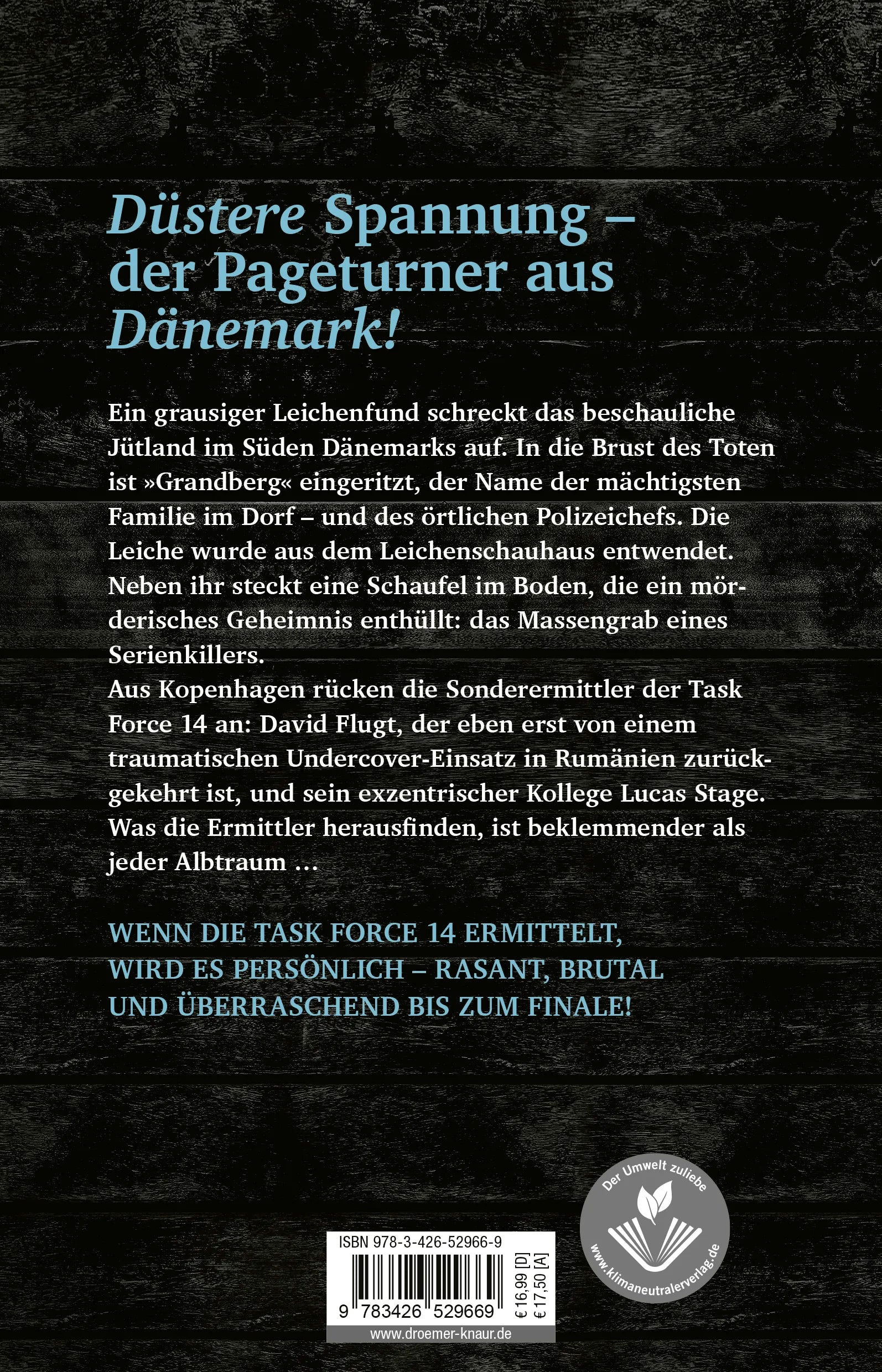 Buchrückseite von 'NACHT - Die Toten von Jütland' mit Klappentext - Paperback