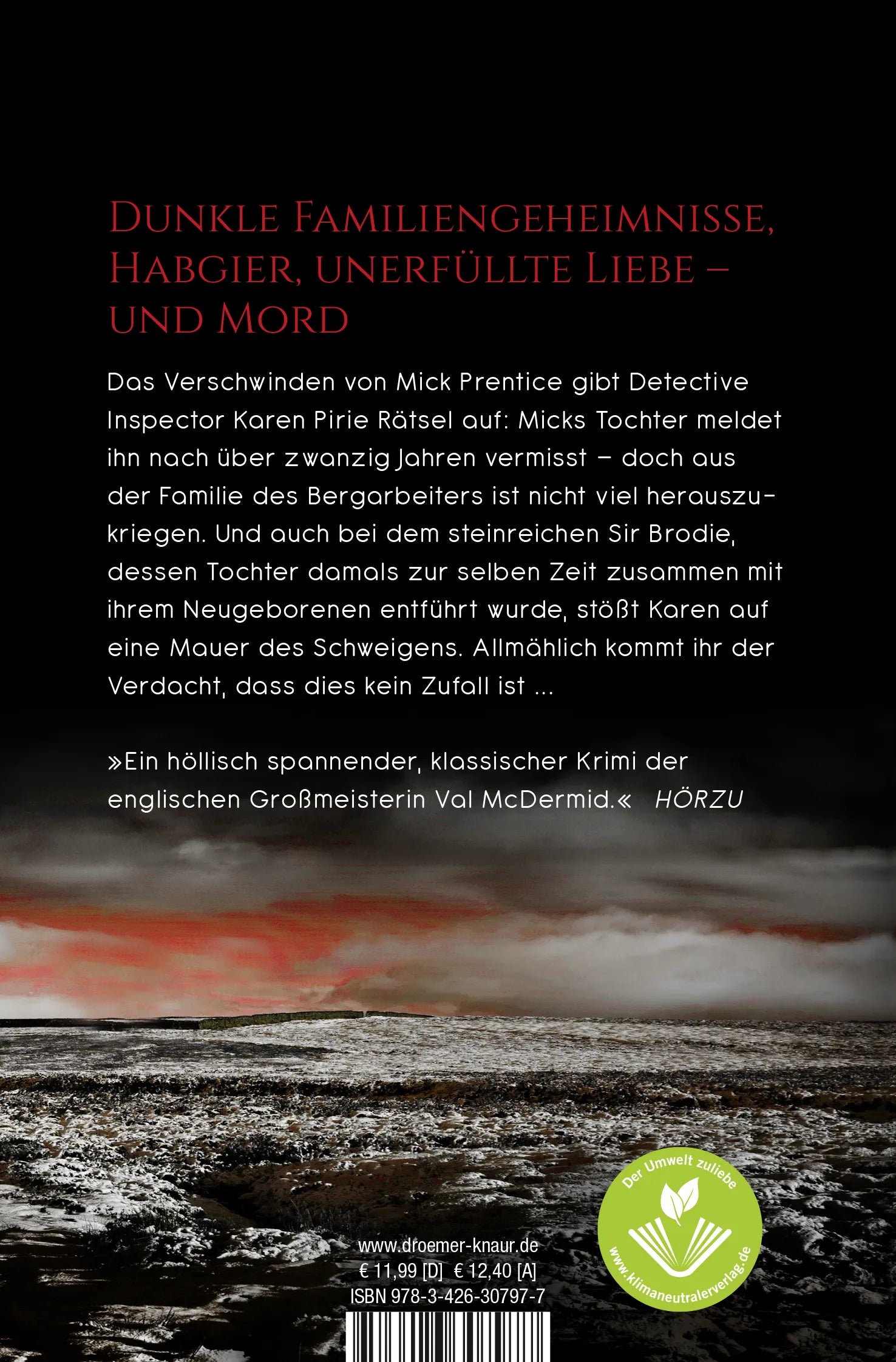 Buchrückseite von 'Nacht unter Tag' mit Klappentext - Taschenbuch