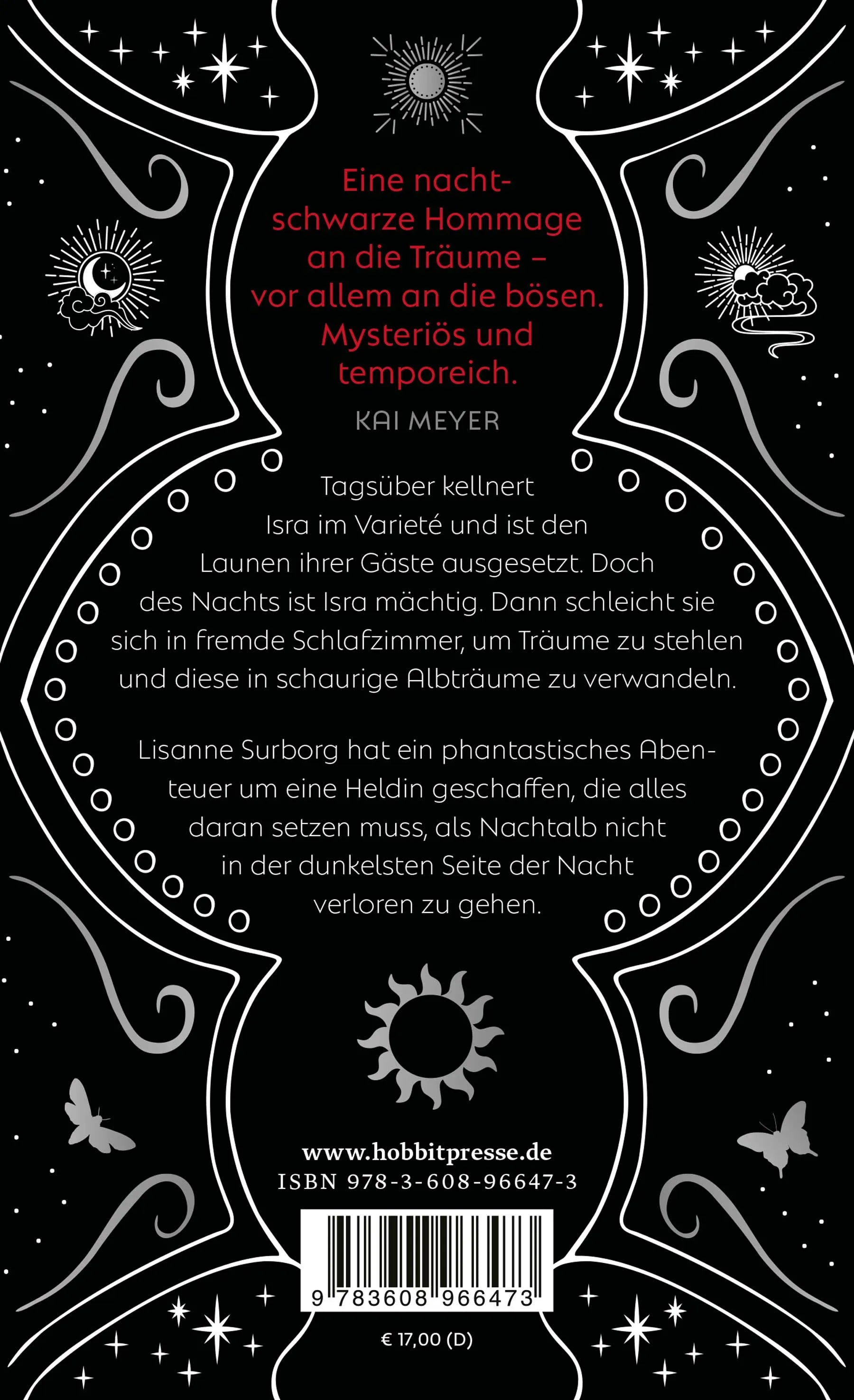 Buchrückseite von 'Nachtlügen' mit Klappentext - Paperback