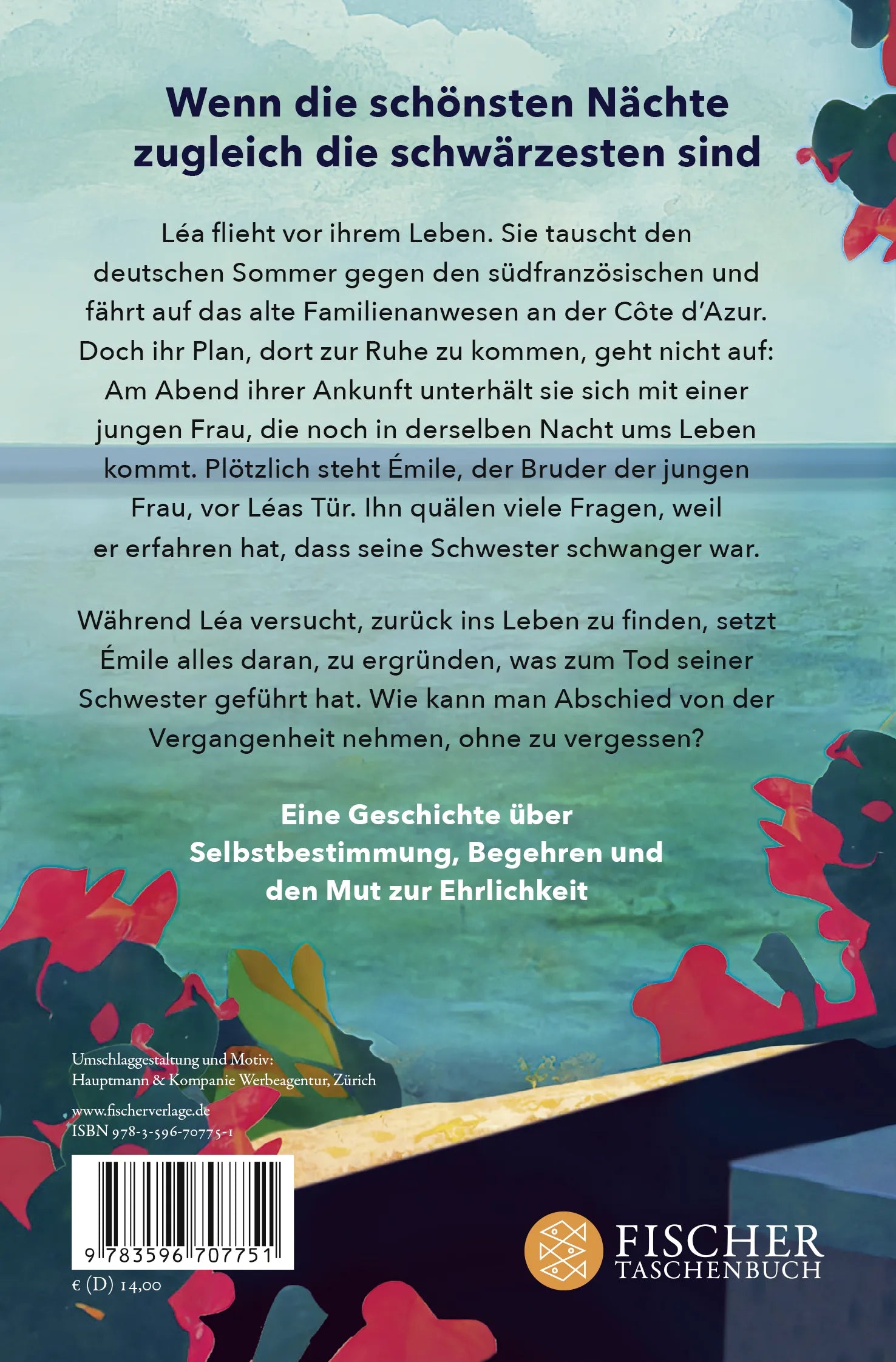Buchrückseite von 'Nachts erzähle ich dir alles' mit Klappentext - Taschenbuch