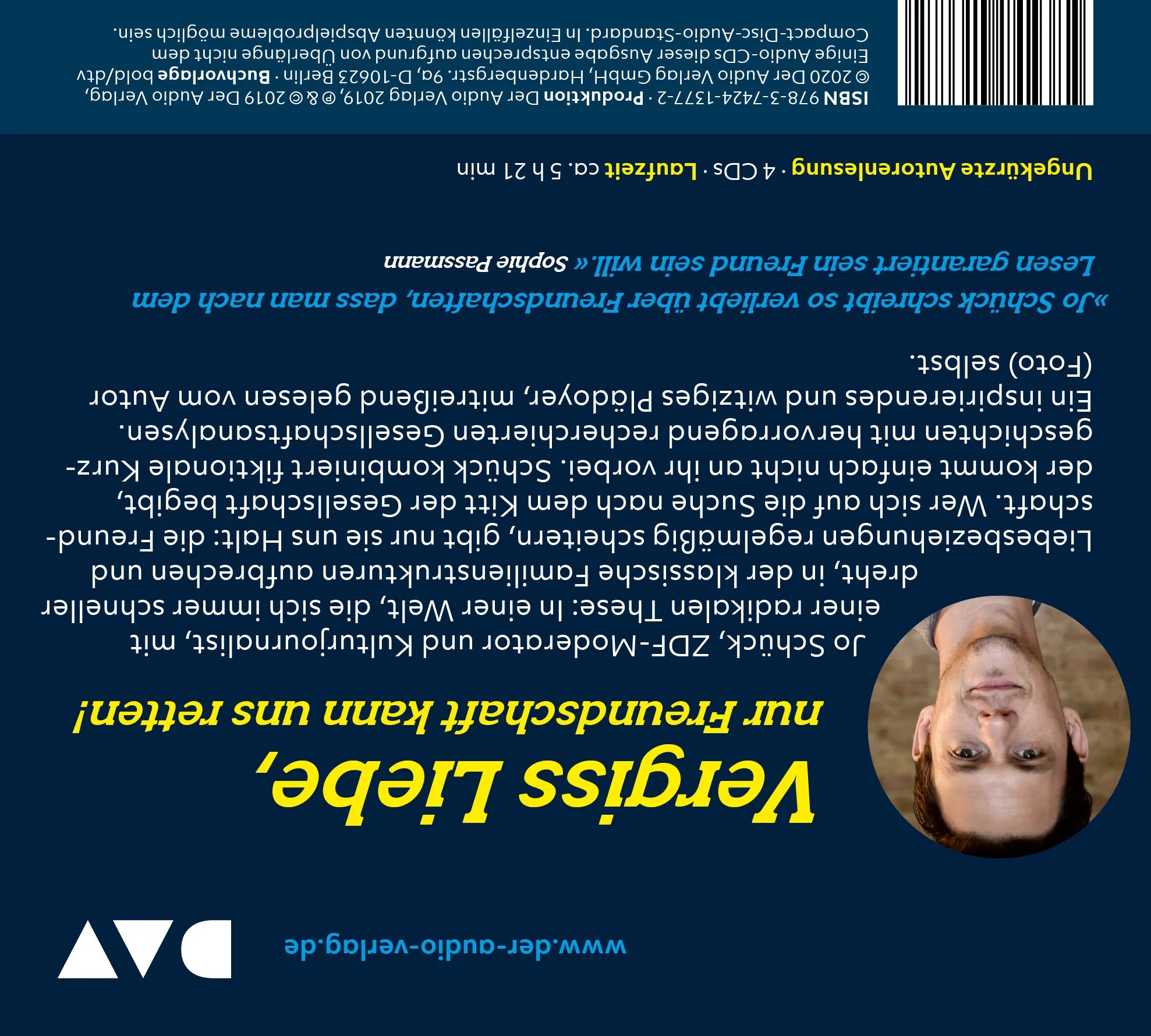 Buchrückseite von 'Nackt im Hotel. Wie Freundschaft der Liebe und der Familie den Rang abläuft' mit Klappentext - Hörbuch (CD)