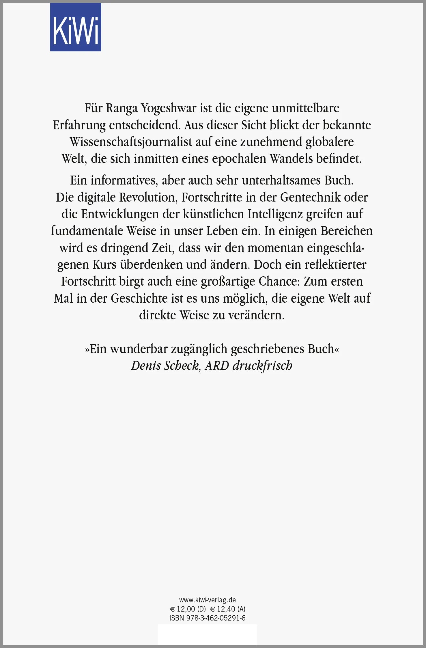 Buchrückseite von 'Nächste Ausfahrt Zukunft' mit Klappentext - Taschenbuch