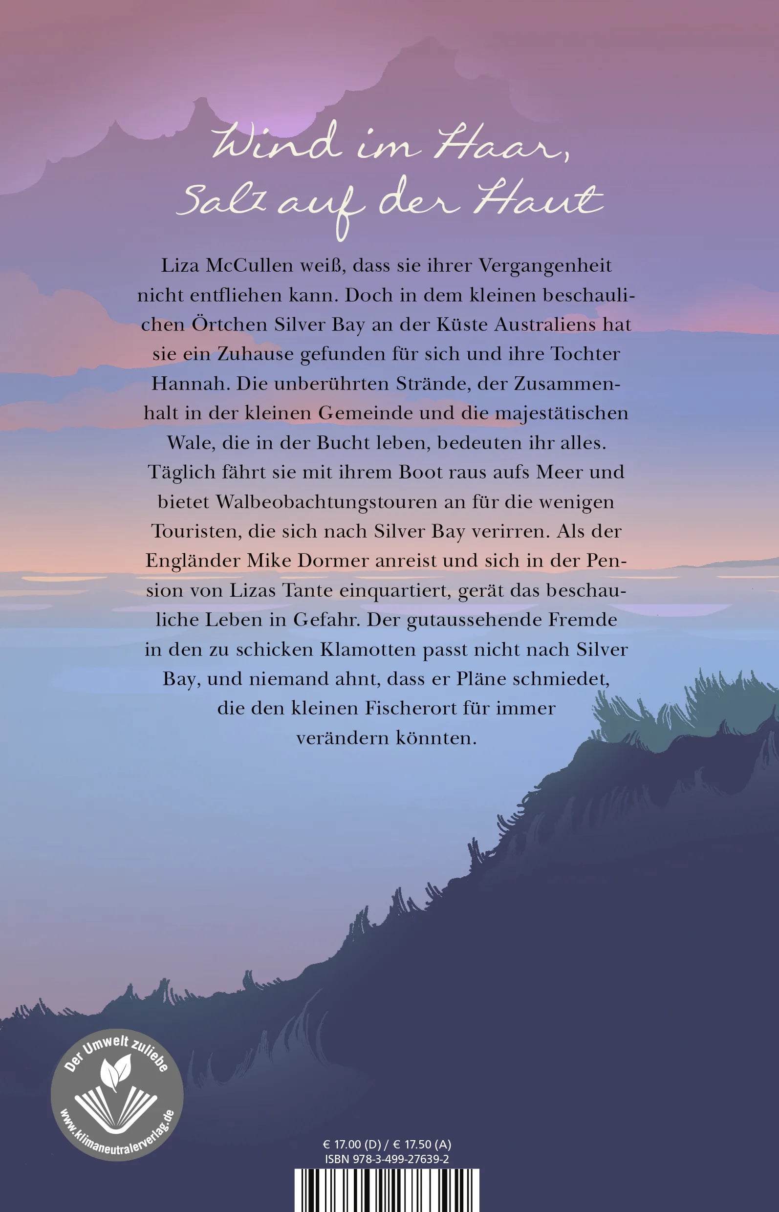 Buchrückseite von 'Nächte, in denen Sturm aufzieht' mit Klappentext - Paperback