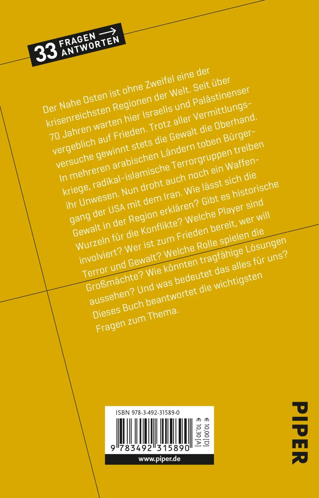 Buchrückseite von 'Nahostkonflikt' mit Klappentext - Taschenbuch