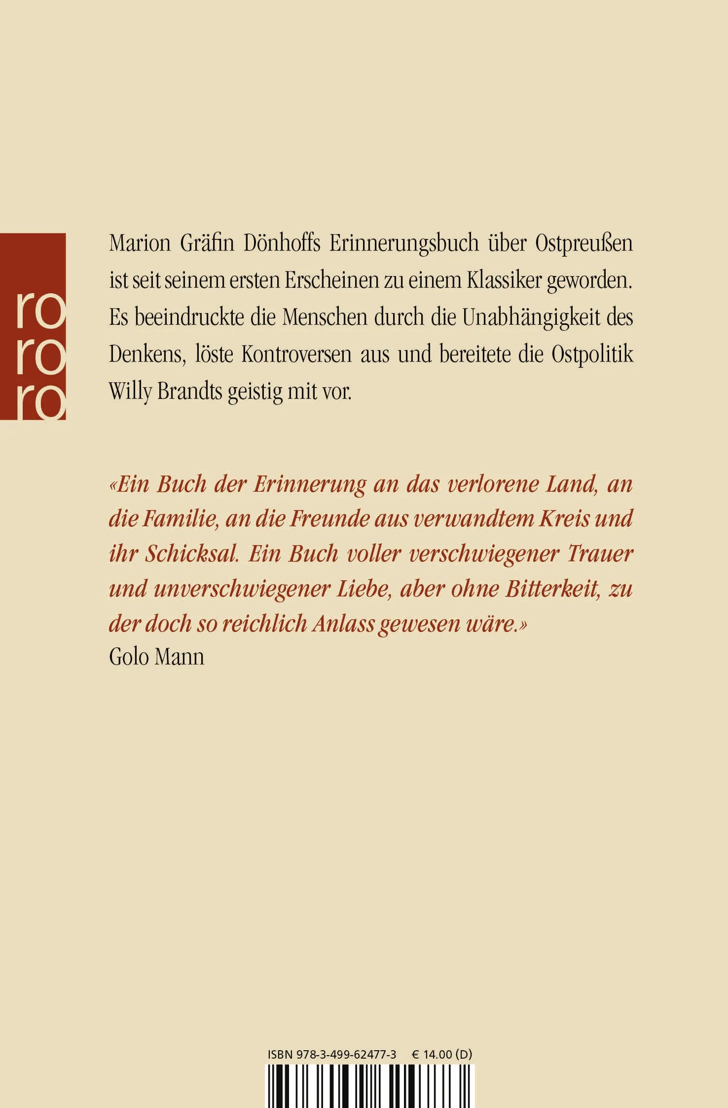 Buchrückseite von 'Namen, die keiner mehr nennt' mit Klappentext - Taschenbuch